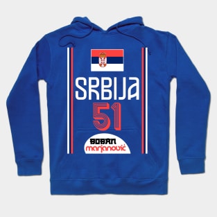 Boban Marjanovic Retro Serbia Euro Basketball Fan Art Hoodie